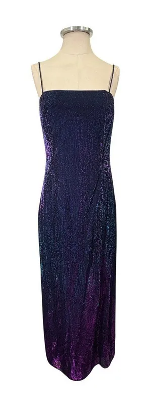 Vintage Night Way y2k Fairy Whimsi Sleeveless Column Maxi Dress Size 4 thumbnail 1