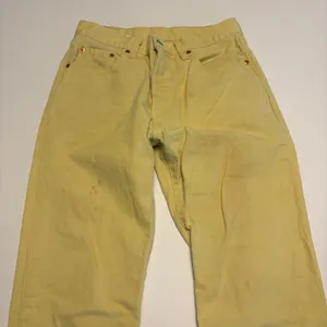 Levi's 501 Original Fit Jeans Womens 29 Yellow Straight Leg Button Fly Denim thumbnail 1
