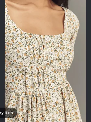 Anthropologie Long-Sleeve Corset A-Line Mini Dress thumbnail 3