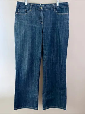 Boden Dark Wash Wide Leg Jeans Size WC137 US 10P Petite thumbnail 2