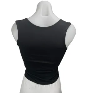 Free People Women's Black Sleeveless Scoop Neck Racerback Crop Tank Top Size XS thumbnail 2