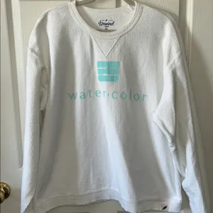 Unwind by League Watercolor Florida White Corded Long Sleeve Sweatshirt Size XL‎ thumbnail 1