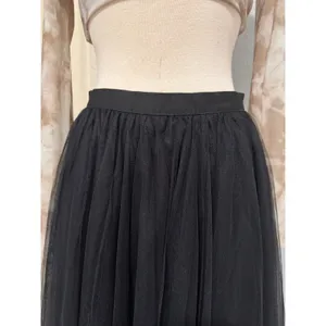 Fairy Black Tulle Mesh Handkerchief Hem Midi Skirt Medium Whimsigoth Punk Witchy thumbnail 10