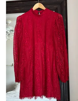 Maeve Red Open Back Mini Dress Size US 6 thumbnail 2