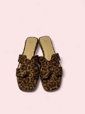 a new day Leopard Print Slide Sandals - Brown/Black thumbnail 5