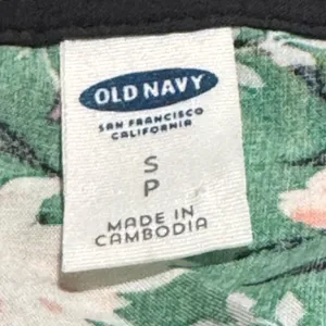 Old Navy Green Floral Boho Blouse Small Peasant Tunic Top Rayon thumbnail 4