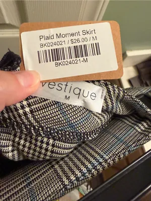 vestique Gray and Black Plaid Mini Skirt thumbnail 4