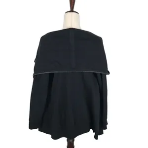 All Saints Dahlia black asymmetrical convertible sweatshirt jacket XS‎ thumbnail 10