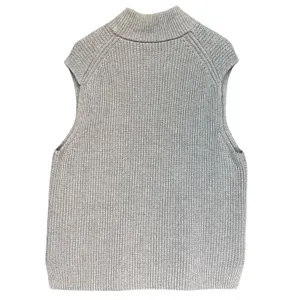 Abercrombie & Fitch Women's Knit‎ Sleeveless Top Mock Neck Gray Sweater Vest XL thumbnail 3