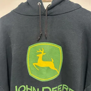 John Deere Black Sweatshirt! Vintage Y2K farm girl hoodie size large thumbnail 4