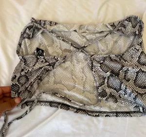 Windsor snakeskin cowlneck backless crop top thumbnail 3