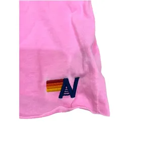 Aviator nation Neon Pink Bolt Cropped Boyfriend Tee women's small thumbnail 7