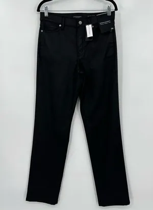🆕 NWT Banana Republic High Rise Straight Leg Ankle Jeans Wax Coated Black Sz 26 thumbnail 7