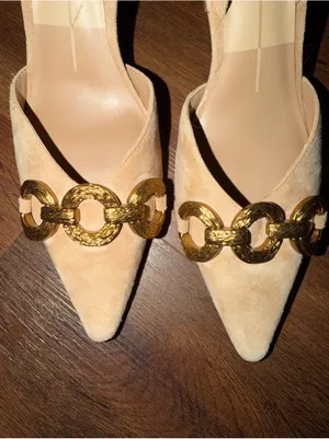 DOLCE VITA Haylee Slingback Pointed Toe Pump suede tan $140 summer 90s party thumbnail 14