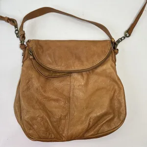 Margot Adelle Versatile Hobo Purse Brandy Brown Leather Crossbody‎ Shoulder Bag thumbnail 3