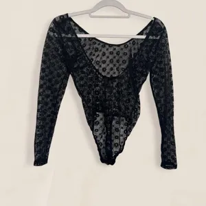Victoria's Secret black lace bodysuit | size XS lace floral coquette goth thumbnail 2