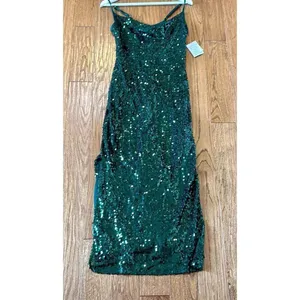 Taylor NWT green sequin cowl neck midi dress 6 thumbnail 13