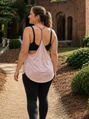 Nike Breathe Dri-FIT Open Back Training Tank Pink Space Dye XL NWT thumbnail 2