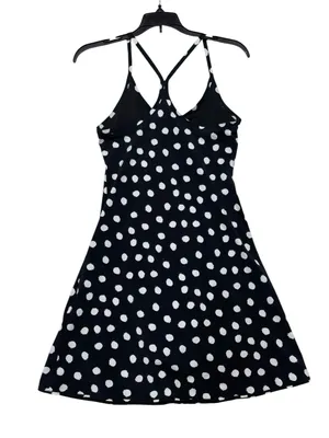 Outdoor Voices size XS Black Tank dress White Polka Dots athletic cute thumbnail 10