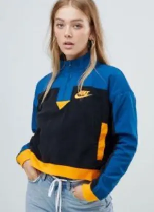 Nike Polar Fleece Half Zip Blue Orange Size‎ XL thumbnail 1