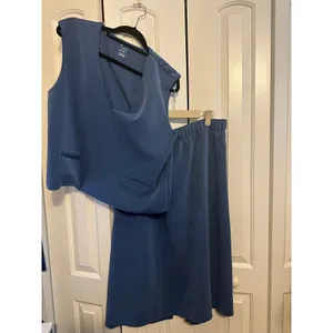 A New Day Women's XL Sleeveless Vest Top &‎ Midi Skirt Set Blue thumbnail 3