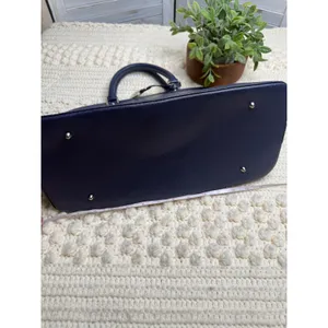 FIORE Women's Saffiano Leather Classic Dome Satchel Bag Made in Italy Navy thumbnail 16