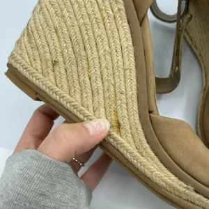 Dolce Vita Brown Leather Espadrille Wedge Sandals Womens 10 Heels Beachy Summer thumbnail 5