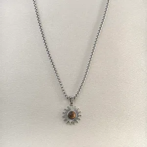 Sun Pendant Necklace for Men Women Streetwear Punk Hip Hop Unisex Necklace thumbnail 1