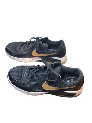 Nike Air Max Excee womans black gold leather low top sneakers sz 9.6 SKU 10-391 thumbnail 4