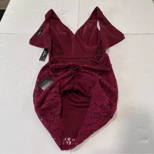 NWT Lulus Nevaeh Burgundy Lace Cutout Sleeveless Mini Dress SMALL‎ thumbnail 7