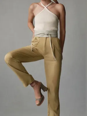 NEW Anthropologie Vicenza Strappy Platform Heels in Olive Green size 6 women’s thumbnail 4