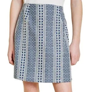 HAYDEN LOS ANGELES Embroidered Blue & White Chambray‎ Mini Skirt NWOT Size Small thumbnail 1