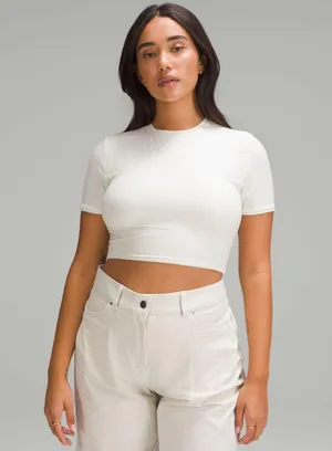 Lululemon Wundermost Crewneck Nulu Cropped T-Shirt thumbnail 1