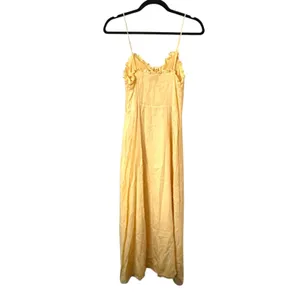 & OTHER‎ STORIES Ruffled Lace Up Midi Sundress Yellow Sz 4 thumbnail 3