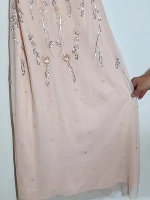 Altar'd State Pink Sequin Beaded Long Cocktail Dress Size Small thumbnail 5