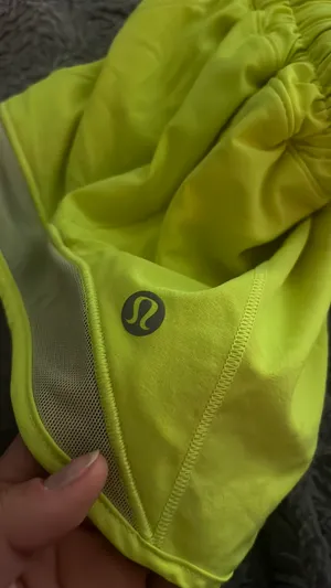 Yellow Lululemon Neon Shorts Hotty Hot thumbnail 2