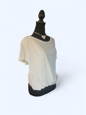 Anthropologie White Draped Twist Wrap Lightweight Boho Minimalist Top Size XL thumbnail 2