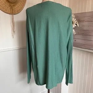 Green White Stripes Long Sleeve Shirt St John’s Bay thumbnail 3