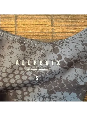 Allfenix Longline Snake Print Sports‎ Bra Grey Black Small EUC Removable Pads thumbnail 5
