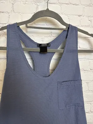 Aqua grayish blue racerback tank no size activewear yoga fitness athleisure thumbnail 2