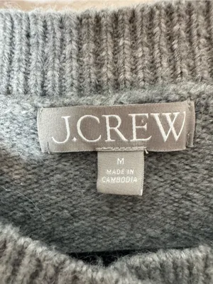 J.Crew Cable knit cardigan Wool Alpaca Sweater grey medium thumbnail 4