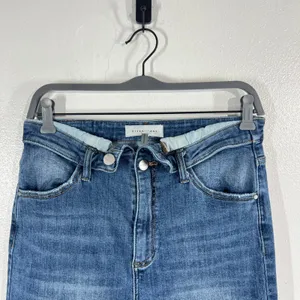Risen Jeans Jane Mid-Rise Faux Fold Over‎ Straight Leg Jeans 11/30 RDP5314 Denim thumbnail 7