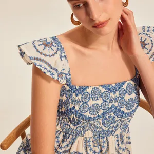 COMMENSE Semi-Sheer Boho Floral Back Cutout Dress NWT embroidered Size Small thumbnail 4
