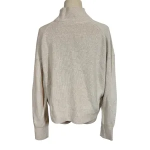 Lululemon Merino Wool-Blend Ribbed Turtleneck Sweater Heathered Natural Ivory thumbnail 7