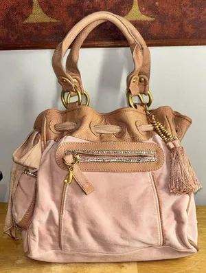 Juicy Couture Embellished Pink Velour Daydreamer Shoulder Bag Purse Vintage Y2K thumbnail 1