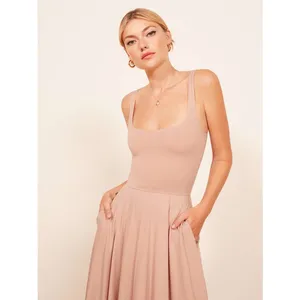 Reformation Rou Knit Dress Midi Blush Pink Size XS thumbnail 8