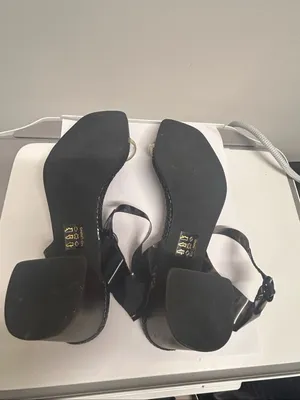 Free People Natal Ankle Snake Skin Block Heel Sandals Size 10 Clear thumbnail 9