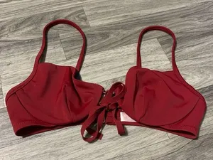 Victoria’s Secret Maroon Red Swim Top; 34B thumbnail 1