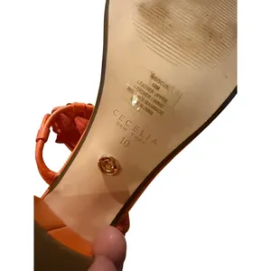 Cecelia New York Hibiscus Sandals in RARE Orange Sz. 10 thumbnail 8