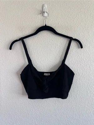 Intimately Free People All Mine Bralette Front Knot Tie Black thumbnail 2